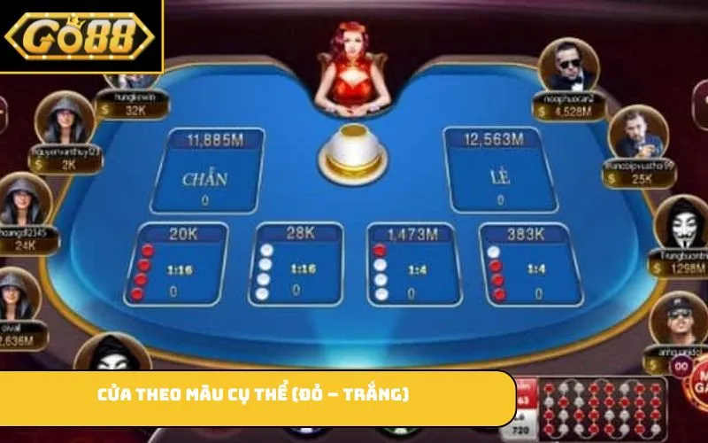 Cửa theo màu cụ thể (Đỏ – Trắng)